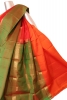 Pure Handloom Muppagam Three Color Kanjeevaram Silk Saree